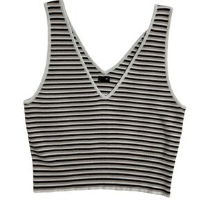 Monrow Striped Cropped Tank Top